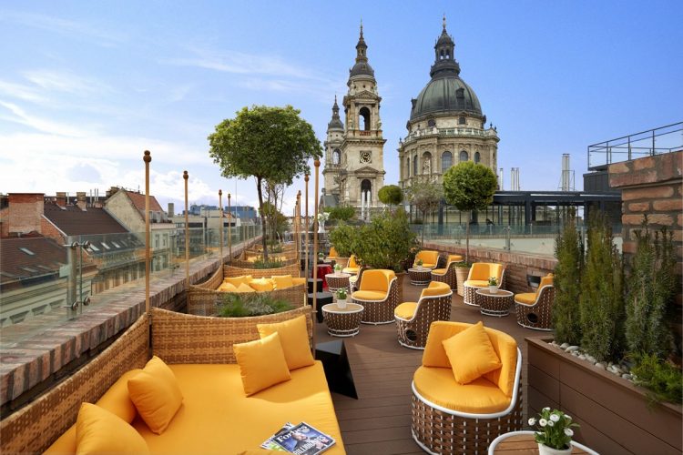 High Note SkyBar with a view of St  Stephen's Basilica
